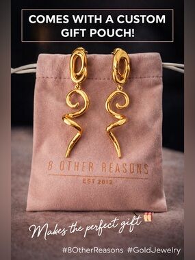 8 Other Reasons Downward Spiral Gold Earrings SOLD OUT Revolve Statement NWOT